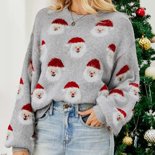EB | Weihnachtlicher Strickpullover mit Rentiermotiv