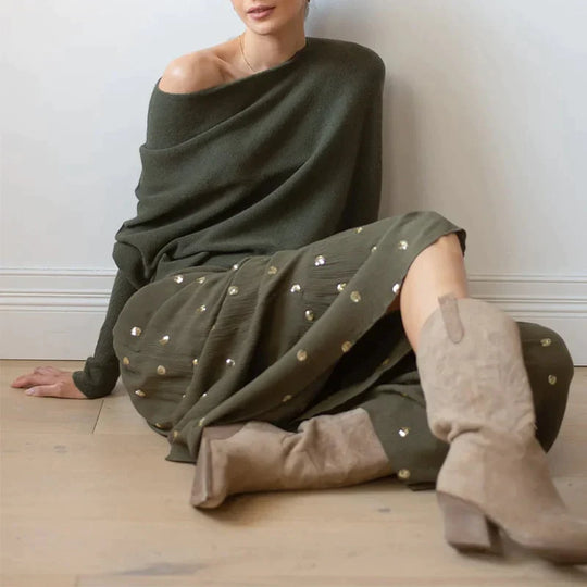 EB | Asymmetrisch drapierter Pullover