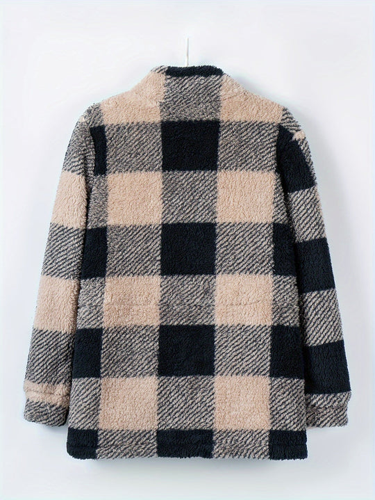 EB | Karierte Jacke Aus Weichem Material Polyester Bequem und Stilvoll