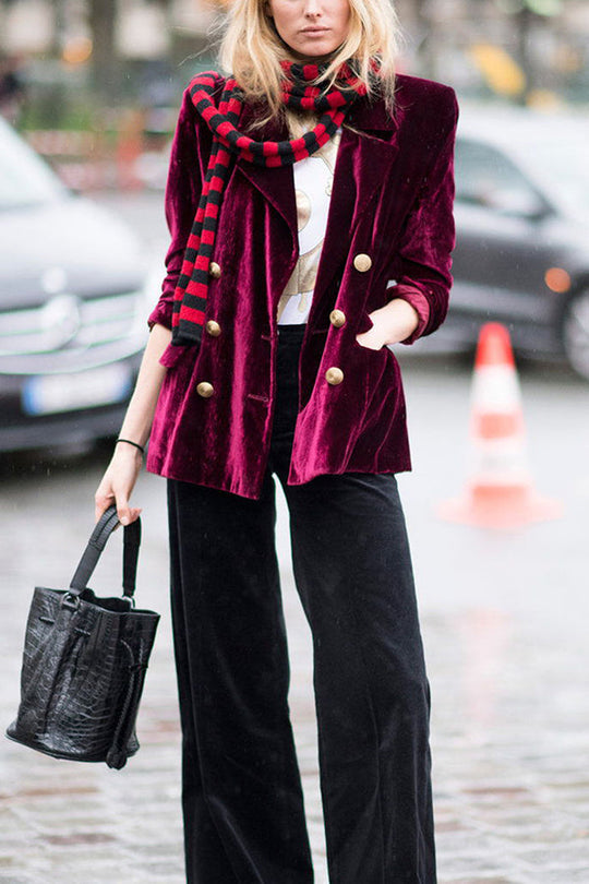 EB | Samt Temperament Party Damen Midikleid Blazer
