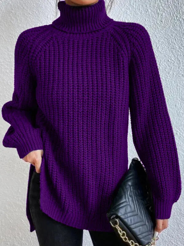 EB-rollkragenpullover Mit Raglanärmel Und Geteiltem Saum