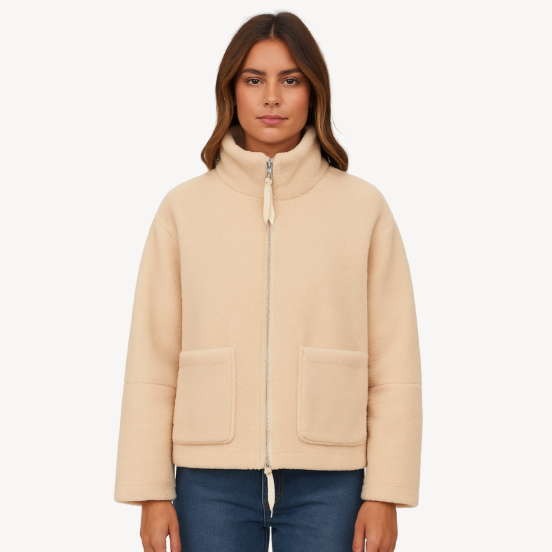 EB | Damen Bequeme Zip-Up Fleecejacke