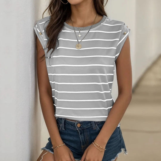 EB | Ärmelloses gestreiftes T-Shirt Frauen