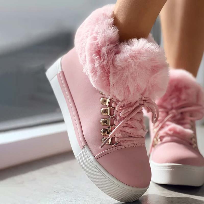 Warme Plüsch Plattform Stiefeletten EB