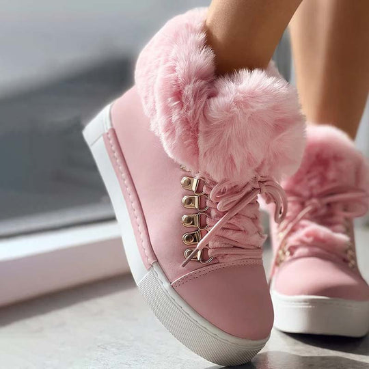 Warme Plüsch Plattform Stiefeletten EB