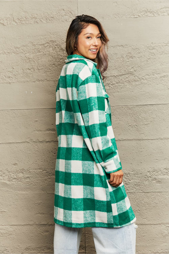 EB | Karierte Longline Hemdjacke