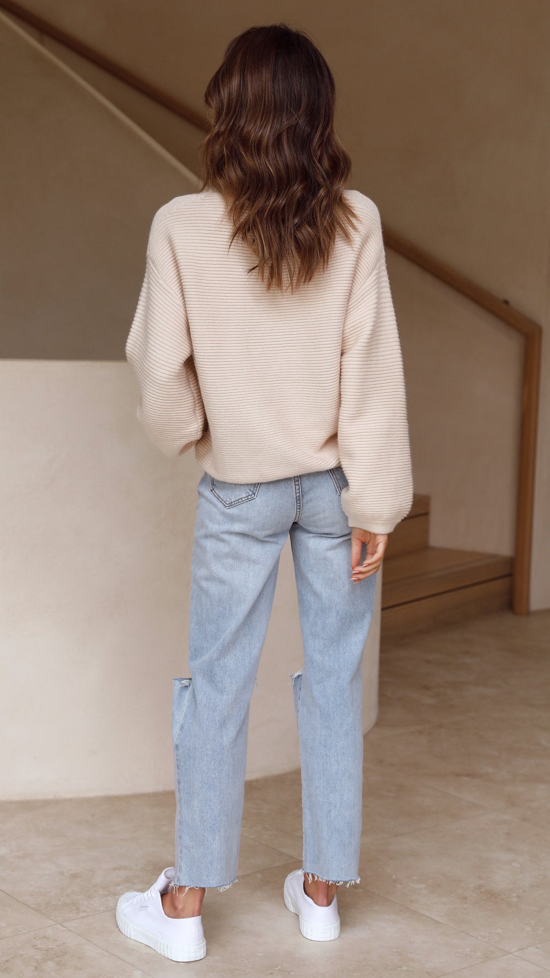 EB | Beiger Strickpullover für Frauen