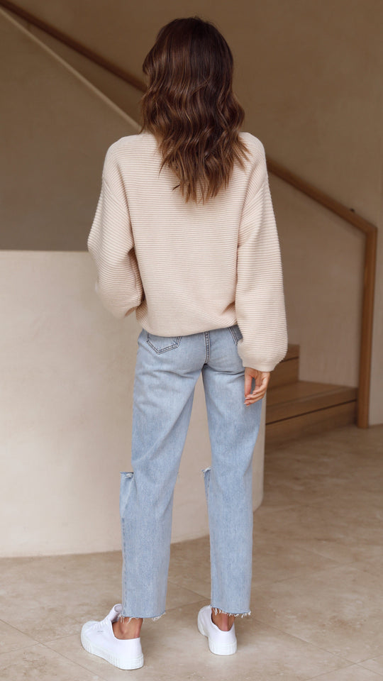EB | Beiger Strickpullover für Frauen
