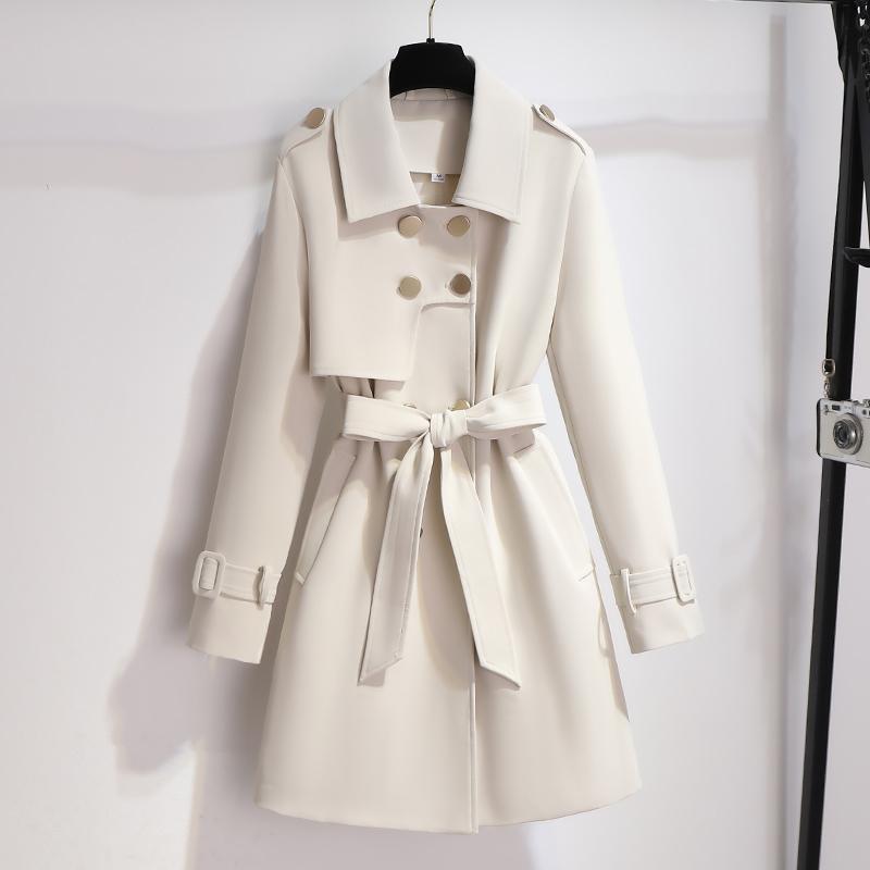 EB | Damen Stilvoll Trenchcoat Weiß