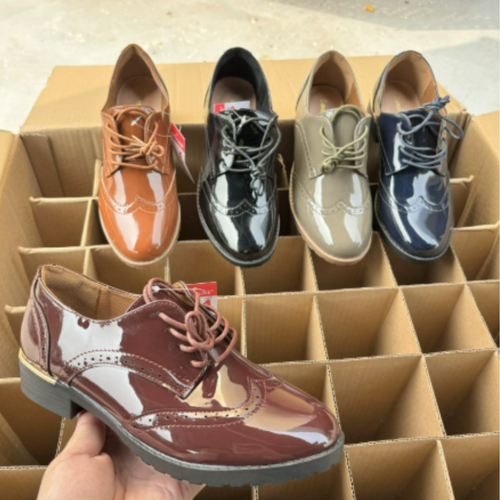 Bequeme Elegante Vintage Schuhe Mit Glänzendem Leder Schuhe EB