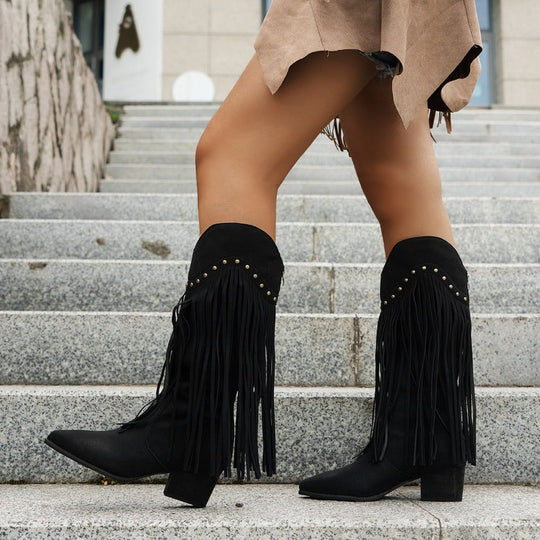 Bequeme Elegante Westernstiefel Für Damen Warm Stiefel EB
