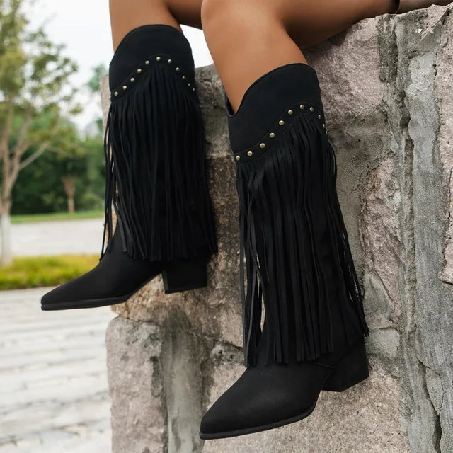 Bequeme Elegante Westernstiefel Für Damen Warm Stiefel EB