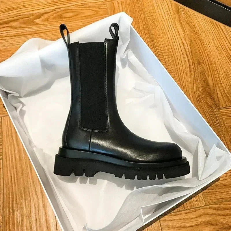Bequeme Warme Schlupfstiefel Damen Alltag Ideale Stiefel EB