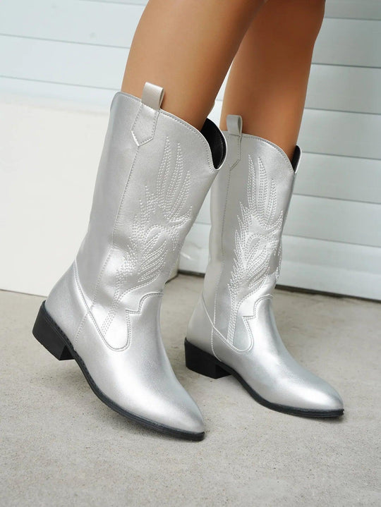 Bequeme Weiche Elegante Robuste Breite Western Stiefel EB