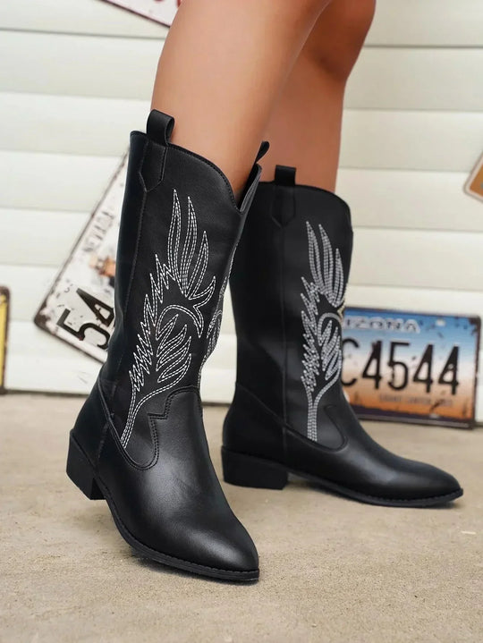 Bequeme Weiche Elegante Robuste Breite Western Stiefel EB