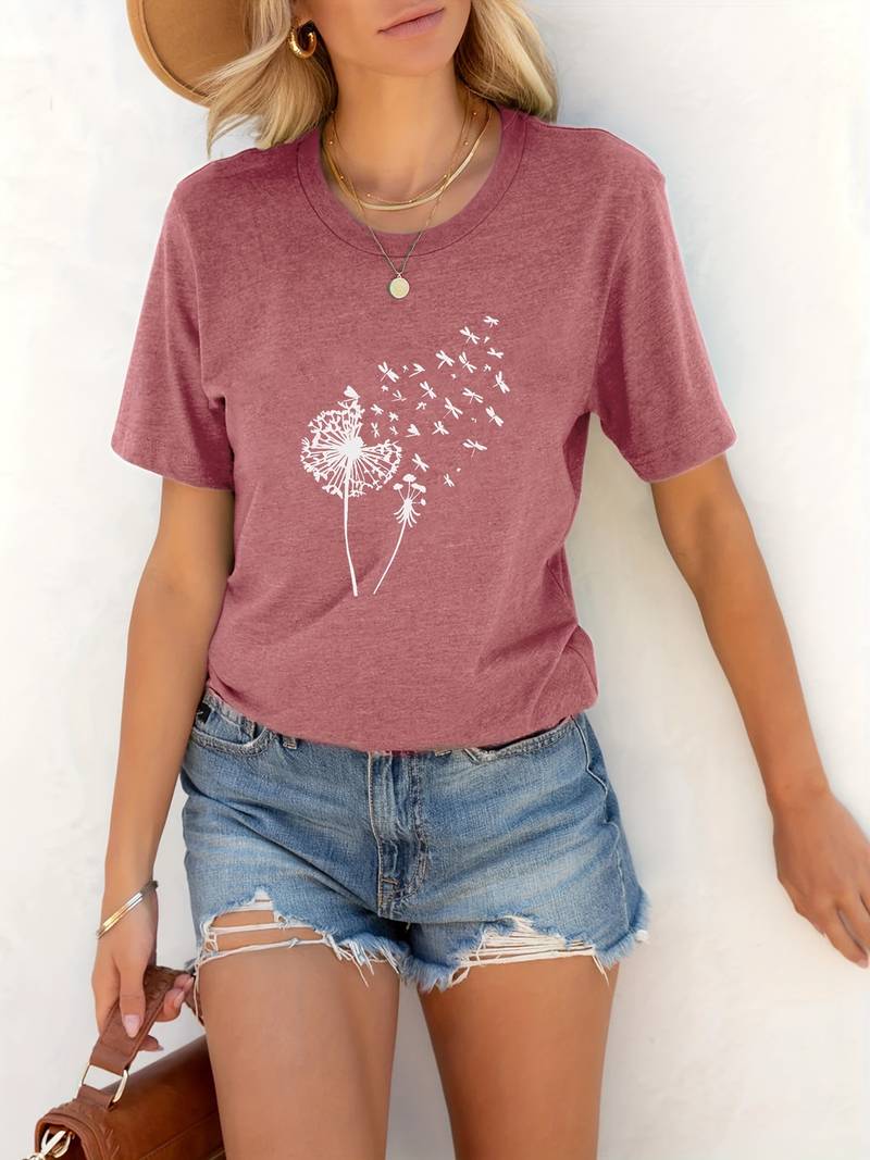 EB – T-Shirt Mit Löwenzahn-Print Und Rundhalsausschnitt