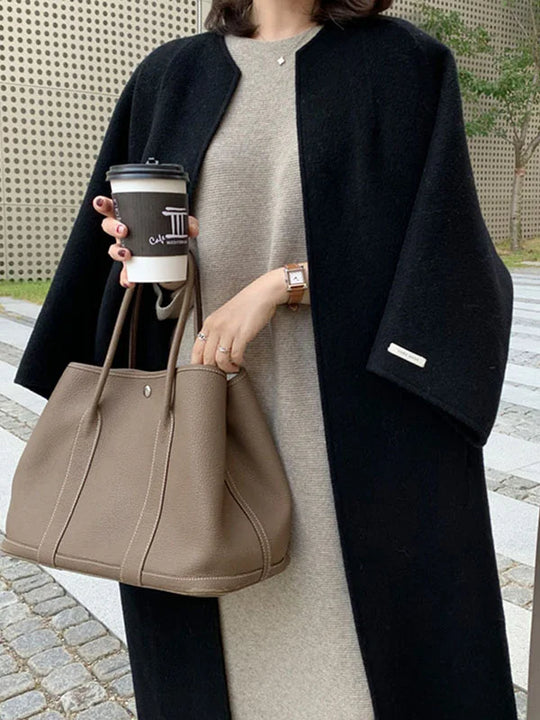 EB | Langer Kreuzschnitt Ohne Knöpfe für Damen Ideal für Den Winter