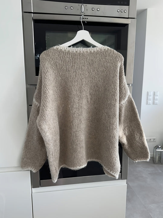 EB | Lockere Strickpullover Weich und Gemütlich Einzigartige Häkel-details