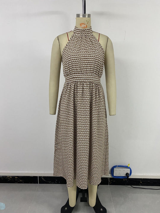 EB | Retro-Kleid mit geometrischem Print und halbem Rollkragen