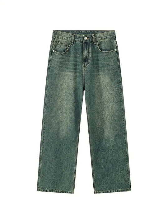 EB | Weinlese Upcycle Baggy Jeans Mit Ausgebleichtem Effekt