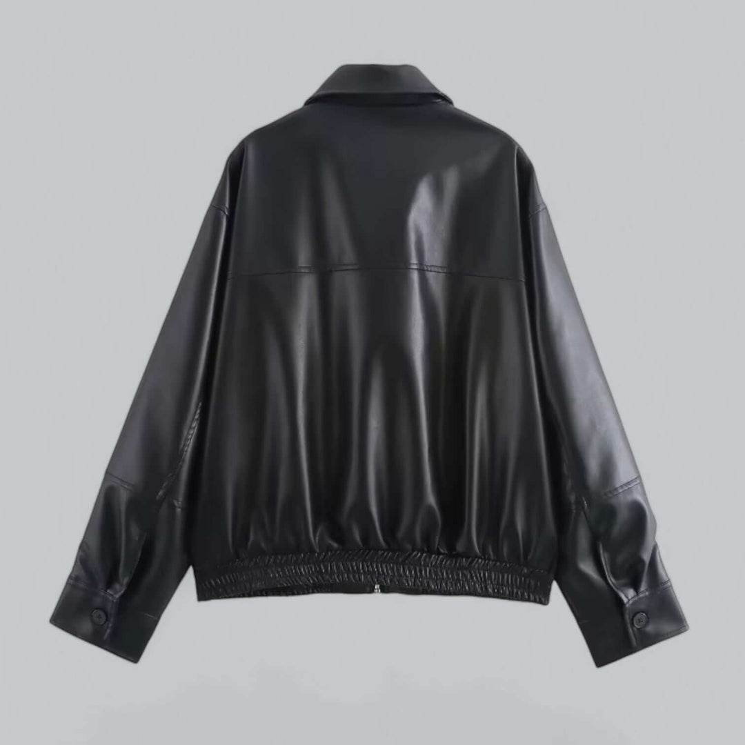 EB | Damen Vintage Stil Kunstlederjacke