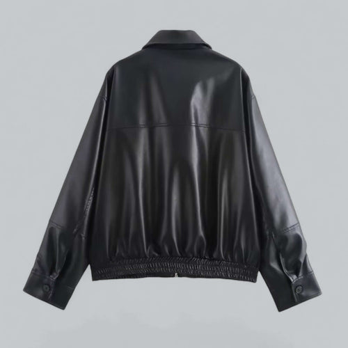 EB | Damen Vintage Stil Kunstlederjacke
