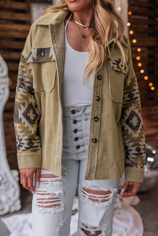 EB | Aztek-muster Shirtjacke Baumwolle Komfort und Stil