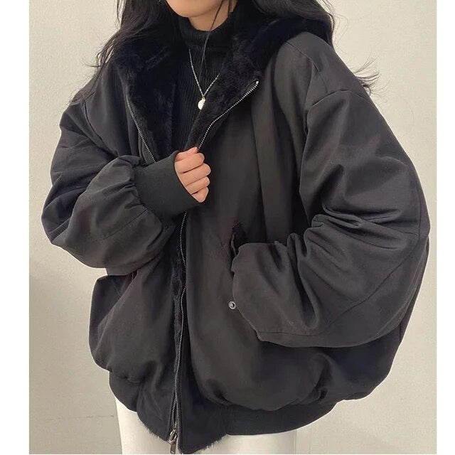 EB | Damen Pufferjacke mit Teddyfell