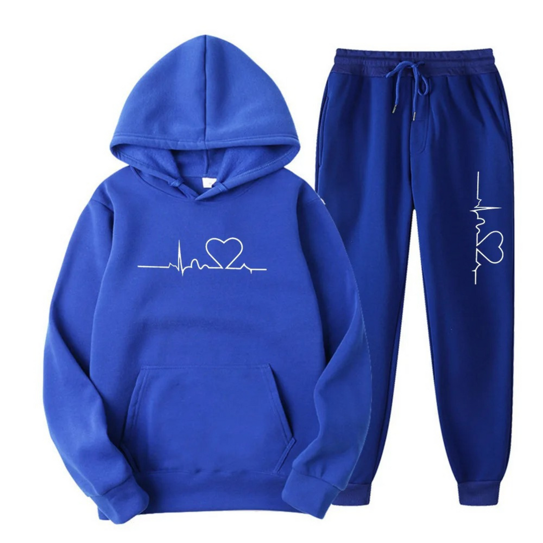 EB | Damen Kapuzenpullover Trainingsanzug Satz mit Druck