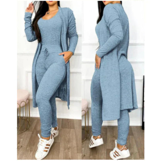 EB | Damen 3 Teiliges Loungewear Satz mit Jacke