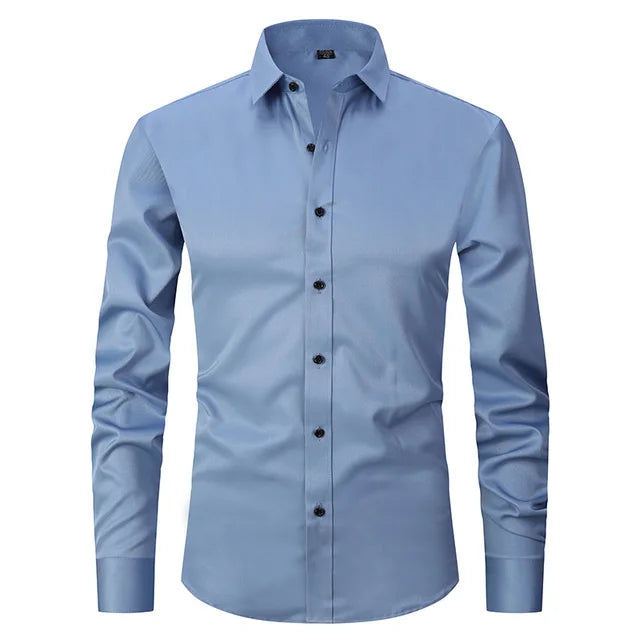 EB | Herren Slim Passform Stretchstoff Bügelfrei Button Down Kragen