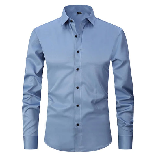 EB | Herren Slim Passform Stretchstoff Bügelfrei Button Down Kragen