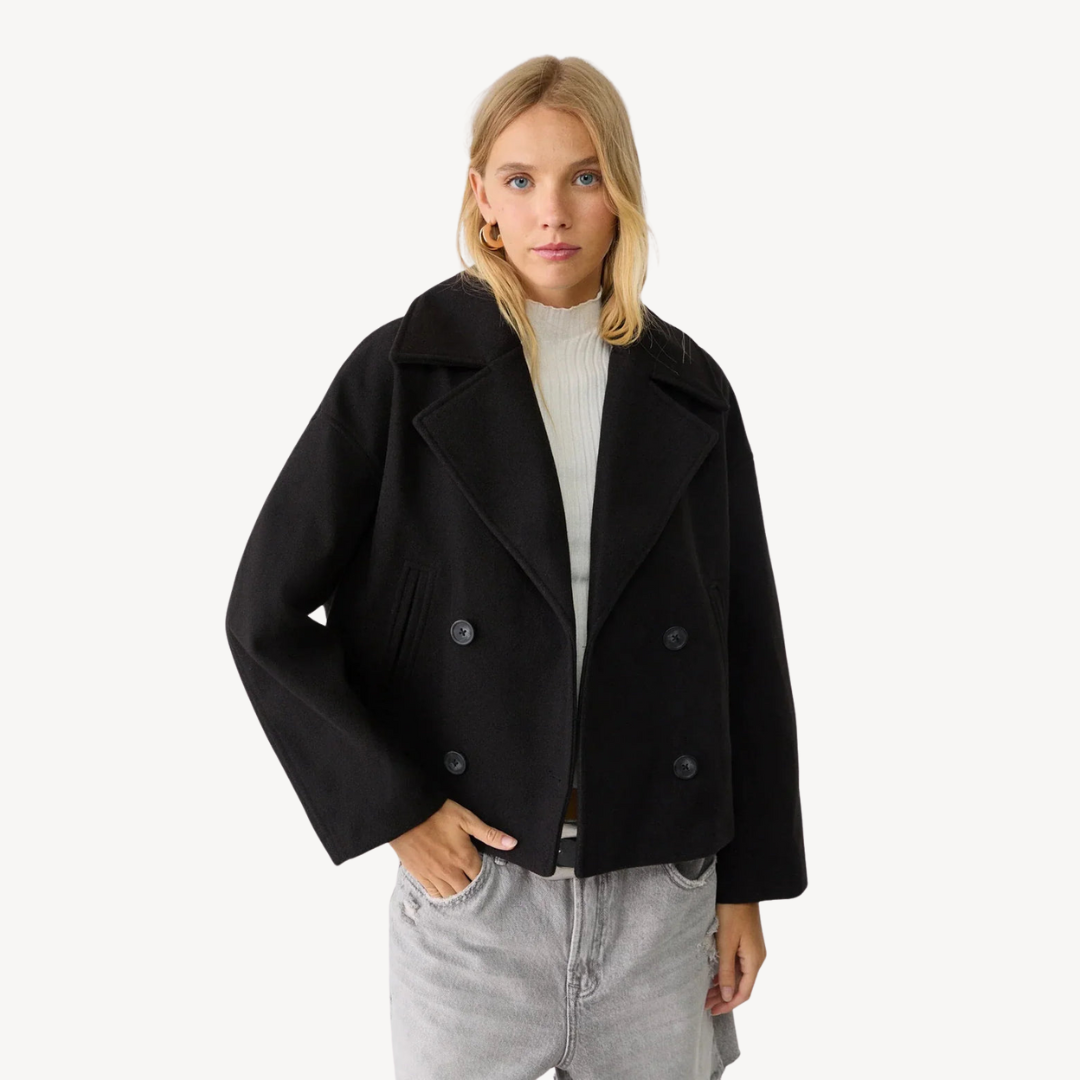 EB | Kürzerer Woll-Peacoat für Frauen