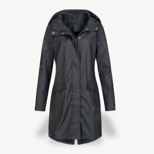 EB | Damen Wasserdichter Hooded Regenmantel