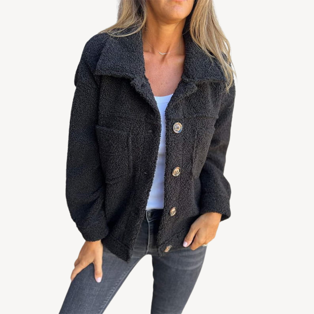 EB | Damen Teddyfleece Knopjacke