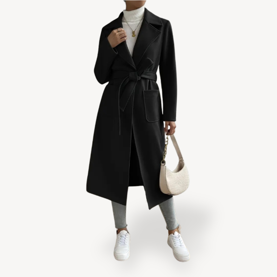EB | Damen Langer Offener Mantel mit Taschen