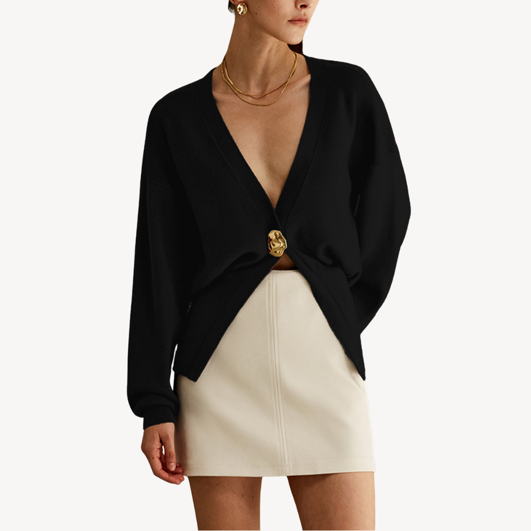 EB | Damen Strick V-Ausschnitt Cardigan Pullover