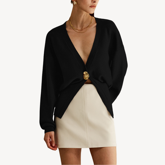 EB | Damen Strick V-Ausschnitt Cardigan Pullover