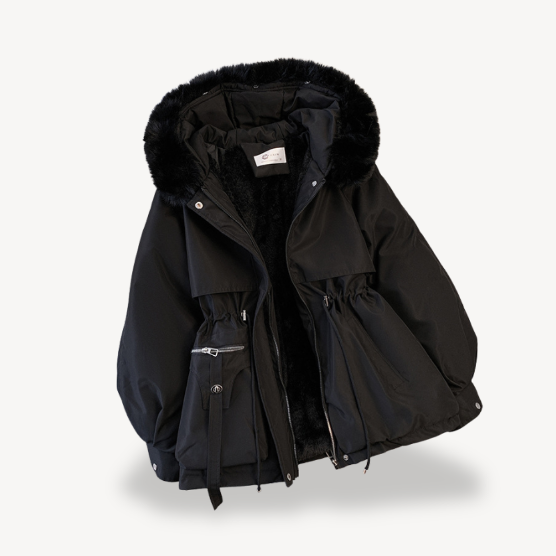 EB | Damen Kunstfell Gefütterte Parka Jacke