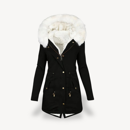 EB | Damen Kunstpelz Kapuzen Parka Jacke