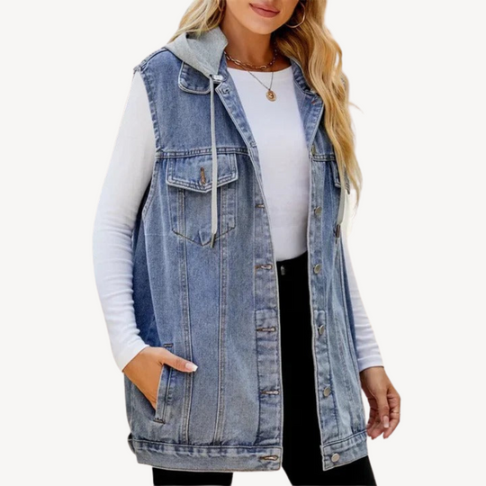 EB | Denim Hoodie Weste für Frauen
