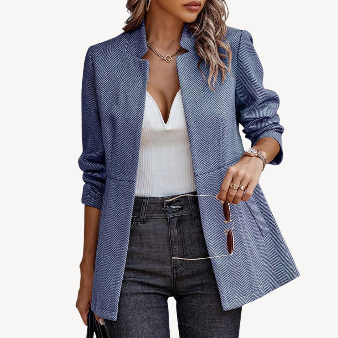 EB | Damen Fischgrät Blazerjacke