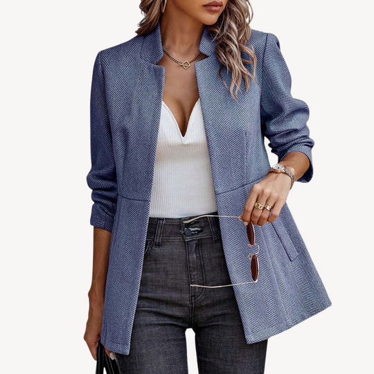 EB | Damen Fischgrät Blazerjacke