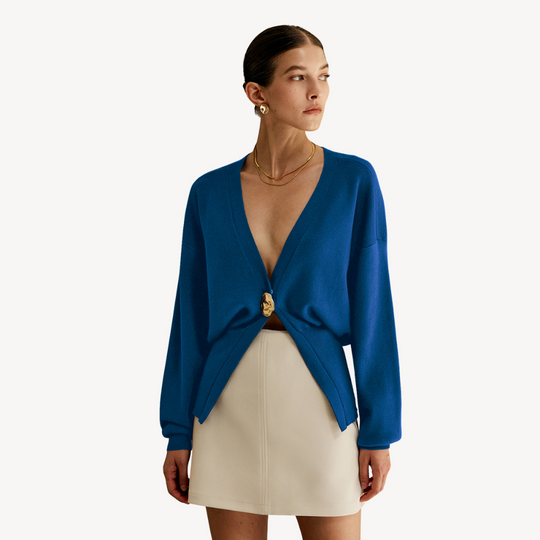 EB | Damen Strick V-Ausschnitt Cardigan Pullover