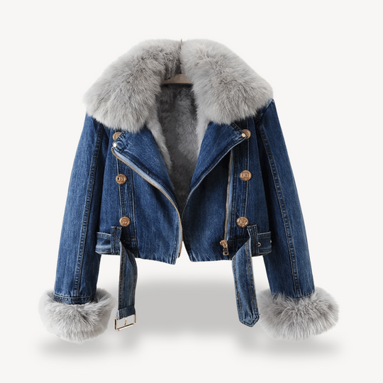 EB | Kunstpelzgefütterte Denimjacke für Frauen