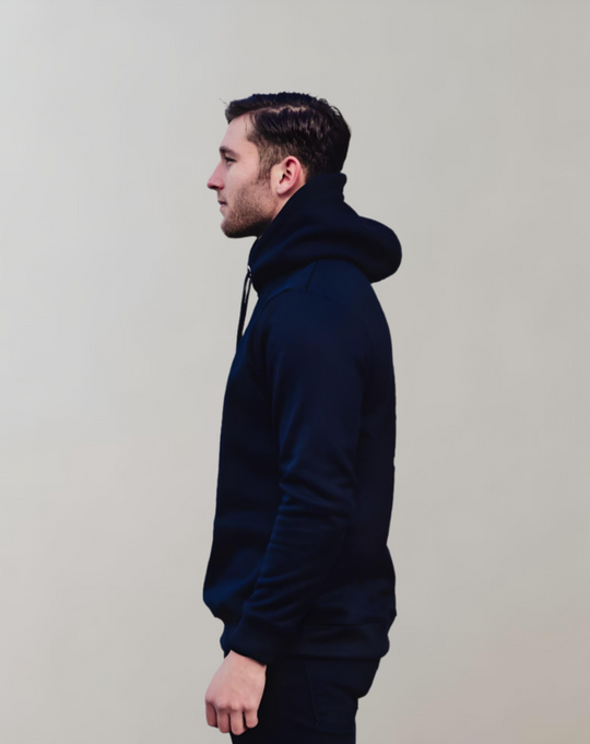 EB | Blauer Hoodie mit DNA-Druck
