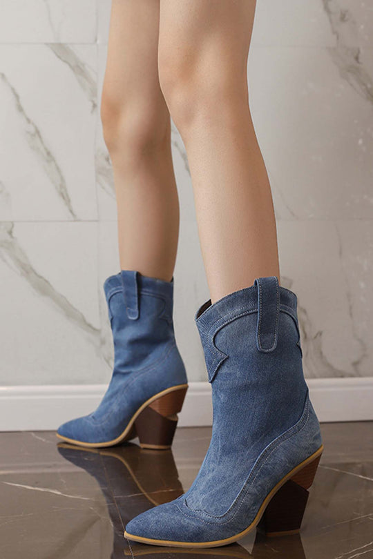 EB | Spitz Zulaufende Western-Stiefel Bis Zur Wade
