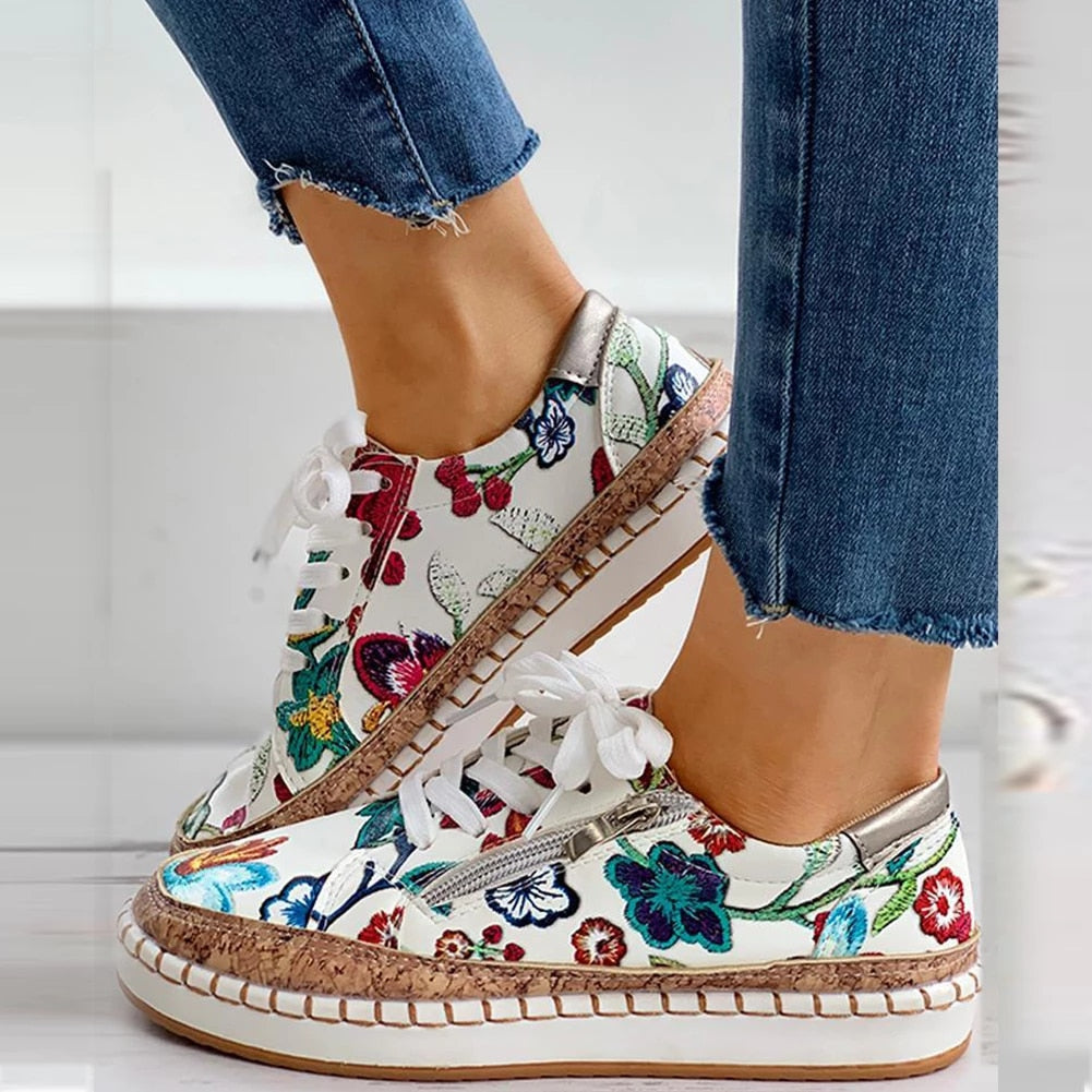 Florale vulkanisierte Schuhe für Damen EB