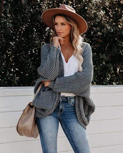 EB | Boho Strickcardigan Lockeres Design mit Praktischen Taschen