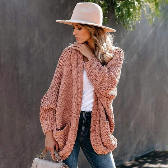 EB | Boho Strickcardigan Lockeres Design mit Praktischen Taschen